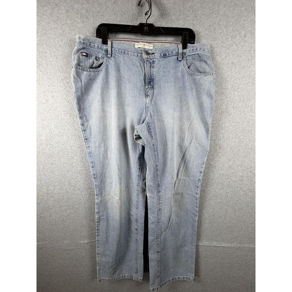 Tommy Hilfiger Jeans Womens 14 Light Wash Blue High Rise Relaxed‎ Straight Denim